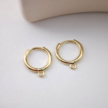 Load image into Gallery viewer, Glossy Surface Earring Hoop, Simple Huggie Earring with Loop, Everyday Huggie Hoops Multiple Sizes Customised,Handmade Earring Supplie D0125