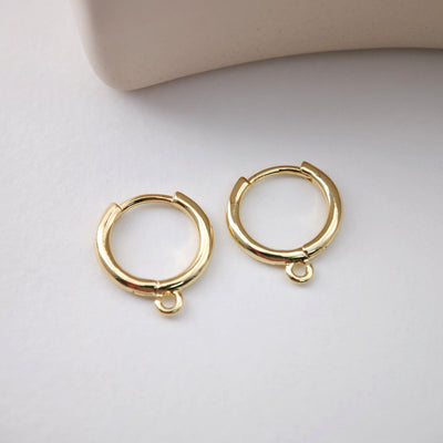 Glossy Surface Earring Hoop, Simple Huggie Earring with Loop, Everyday Huggie Hoops Multiple Sizes Customised,Handmade Earring Supplie D0125