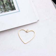 Load image into Gallery viewer, 10pcs- 14K Gold Plated Irregular Circle Pendant, Openwork Heart Pendant with loop, Connectors, DIY Jewelry Making Findings BY019