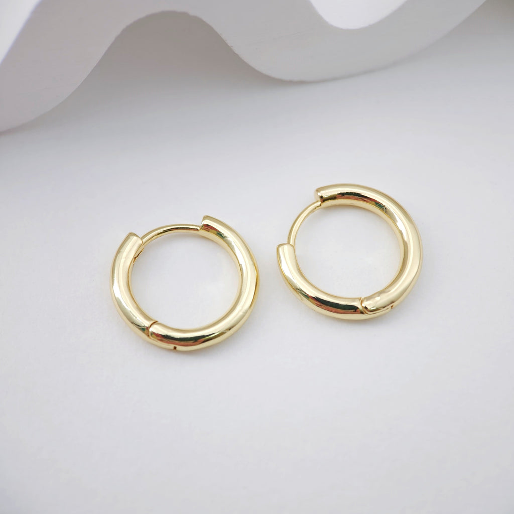 Glossy Surface Earring Hoop, Classic Simple Huggie Earring, Everyday Huggie Hoops Multiple Sizes Customised,Handmade Earring Supplies D0111