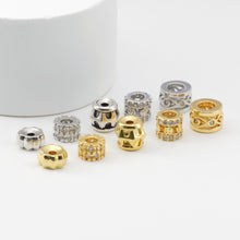 Load image into Gallery viewer, Spacer Beads Collection, 18K Gold/Silver Plated, Round Beads, CZ Pave Beads, Dainty Jewelry Making Beads, Jewelry Finding S1155
