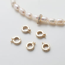 Load image into Gallery viewer, CZ Pave Clasp, Necklace Connector, 14K Gold/Silver Plated, Neckalce Bracelet Making Pendant, Jewelry Supply Finding GZ768