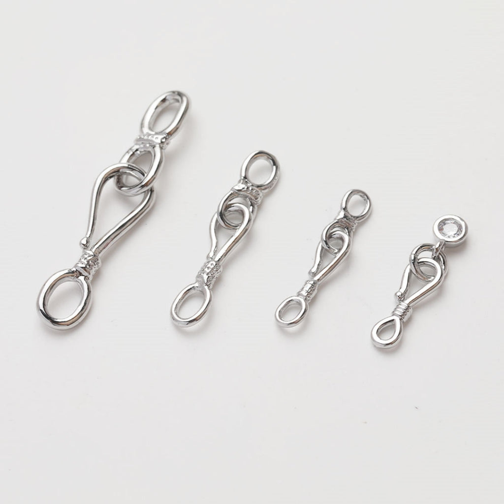 Fish Hook Clasp, Necklace Connector, 14K Gold/Silver Plated, Neckalce Bracelet Making Pendant, Jewelry Supply Finding JG008