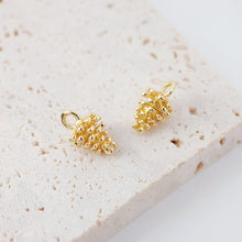 Load image into Gallery viewer, 3D Pinecone Pendant, 18K Gold Plated Pine Cone Charms, 13x7.5mm, Necklace Making Charms, Earring Findings S1054