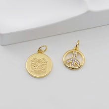 Load image into Gallery viewer, Round Badge Pendant, Lips Charm, Lion dance head Pendant, 18K Gold Plated, Necklace Making Charm, Jewelry Findings S20744