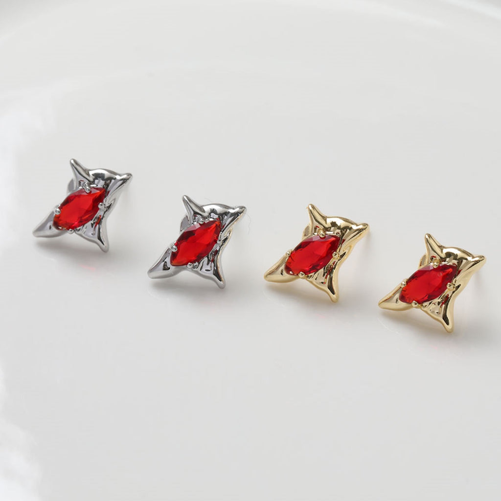 قرط أذن غير منتظم من الزركونيا، ذهب/فضة عيار 14 قيراط، أقراط فضة S925 خالية من النيكل، على شكل عين مع حلقة GZ115