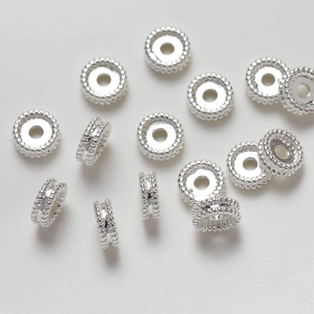 Wheel Flat Round Spacer Beads,14K Gold Plated,Round Spacer Beads,Necklace and Earrings Making Beads,Jewelry Finding SC012