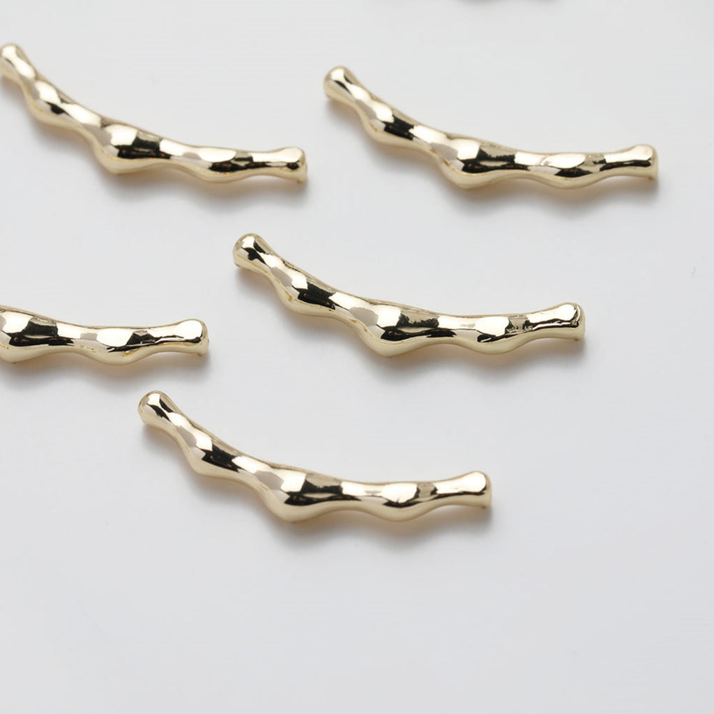 Cuentas tubulares licuadas, cuentas espaciadoras, cuentas tubulares irregulares, chapadas en oro y plata de 14 quilates, accesorio para hacer pulseras y collares, GZ514