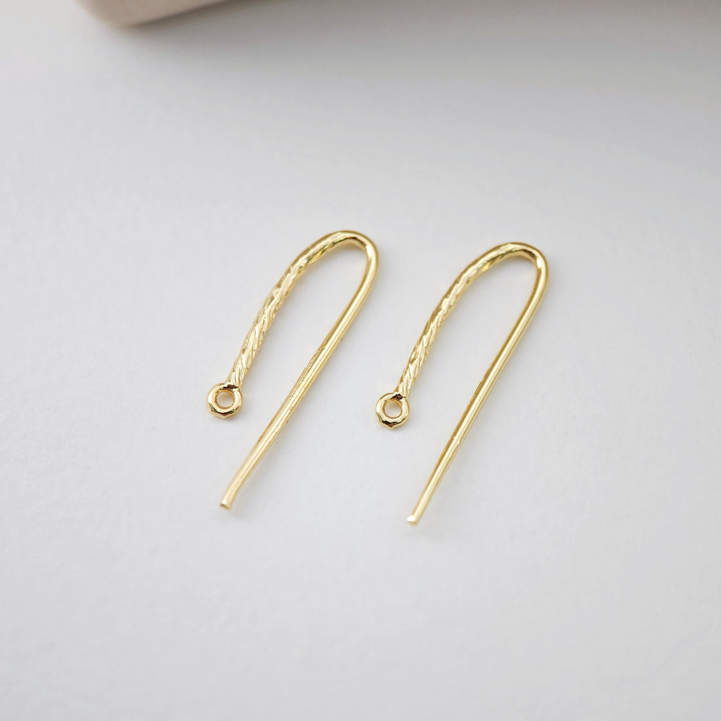 Fish Hooks, 18K Gold Plated Ear Wires, Gold Earring Earring Hooks, Ear Wires for Jewelry Making D0188