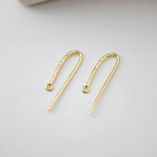 Load image into Gallery viewer, Fish Hooks, 18K Gold Plated Ear Wires, Gold Earring Earring Hooks, Ear Wires for Jewelry Making D0188