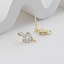 تحميل الصورة إلى عارض المعرض، أقراط على شكل ورقة من الزركونيا المكعبة، دبوس من الفضة الاسترلينية عيار 925، مطلية بالذهب عيار 18 قيراطًا مع حلقة، مضادة للحساسية، لوازم صنع الأقراط بنفسك D0281