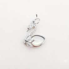 Cargar imagen en el visor de la galería, Dijes de cisne con pavé de cristal, dijes de piedras preciosas bañados en oro de 18 quilates, colgante de pájaro, dije para hacer collares, accesorios de joyería S20284