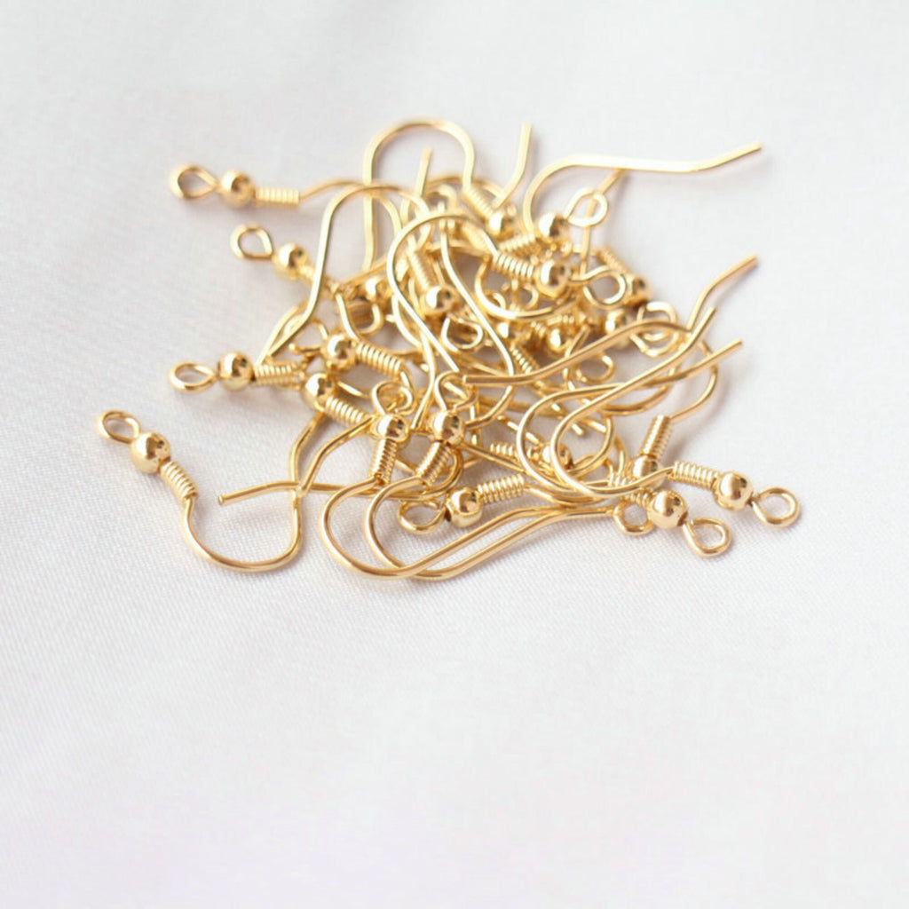 20 anzuelos de 18 mm chapados en oro de 18 quilates para pendientes, para bisutería, S836-ZX7015