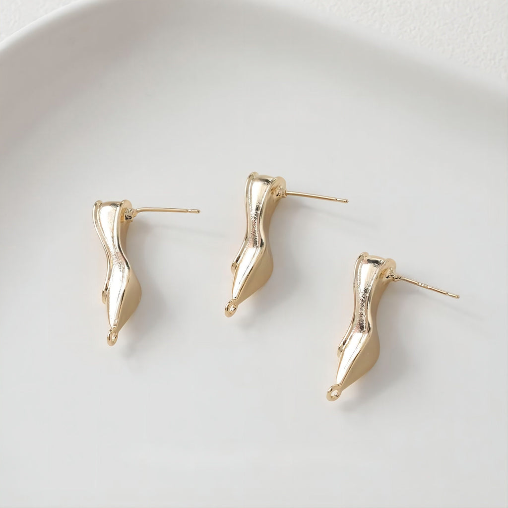 قرط أذن من الفضة الإسترليني 925 خالٍ من النيكل، دبوس أذن ذهبي/فضي، قرط أذن مضاد للحساسية GE075