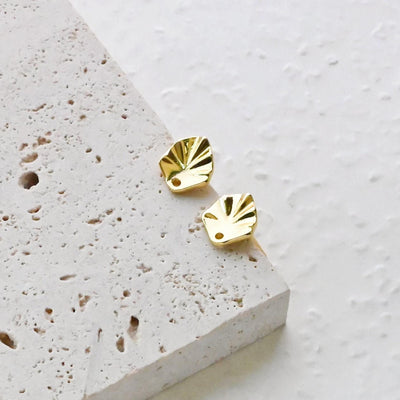 Gold Leaf Earring Post, S925 Silver Pin, Nickel Free Earrings, Ear Stud Loop, Hypoallergenic Earring Findings D0421