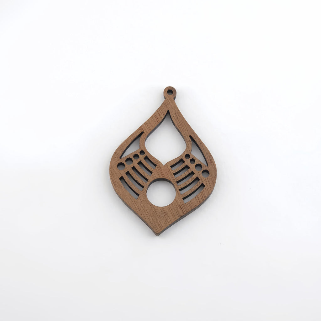دلايات خشبية بأشكال هندسية على شكل ورقة شجر، قلادة خشبية، خشب الجوز المُعاد تدويره، أقراط خشبية هندسية مميزة، أفكار يدوية الصنع JT1018