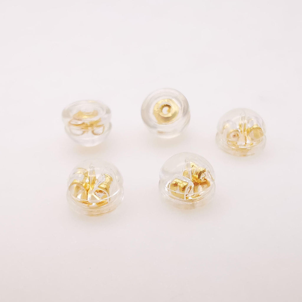 20PCS Ear Nuts, Gold Plated Earring Backs, Rubber Earring Stoppers, Wholesale Earring Findings Z033