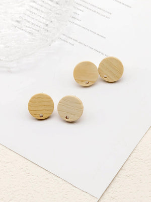 4PCS Circle Wood Earrings, Round Wooden Earrings for women,Reclaimed Ash Wood, Nickel Free, Geometric Statement Earrings Finding JT903
