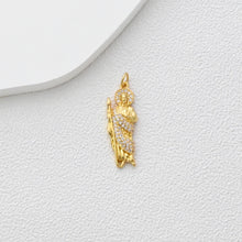 Load image into Gallery viewer, Jesus Pendant, God of Heaven Pendan, 18K Gold Plated, CZ Pave Religions Pendant, Necklace Making Charm, Jewelry Findings S1358