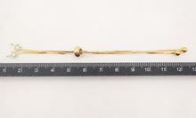 Load image into Gallery viewer, 5PCS Adjustable Bracelet Making Chain For Making, 18K Gold Plated Half Finished Slide Box Chain with Rubber Stopper Beads 1.2mm Flat, S992