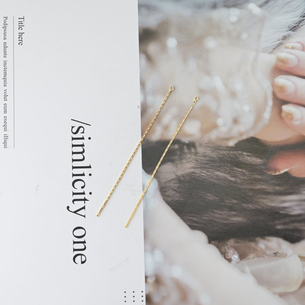 10pcs 18k Real Gold Plated Chain Tassels with Loop, Hypoallergenic Earring Chain Connector for Studs, Jewelry making Findings ZX369