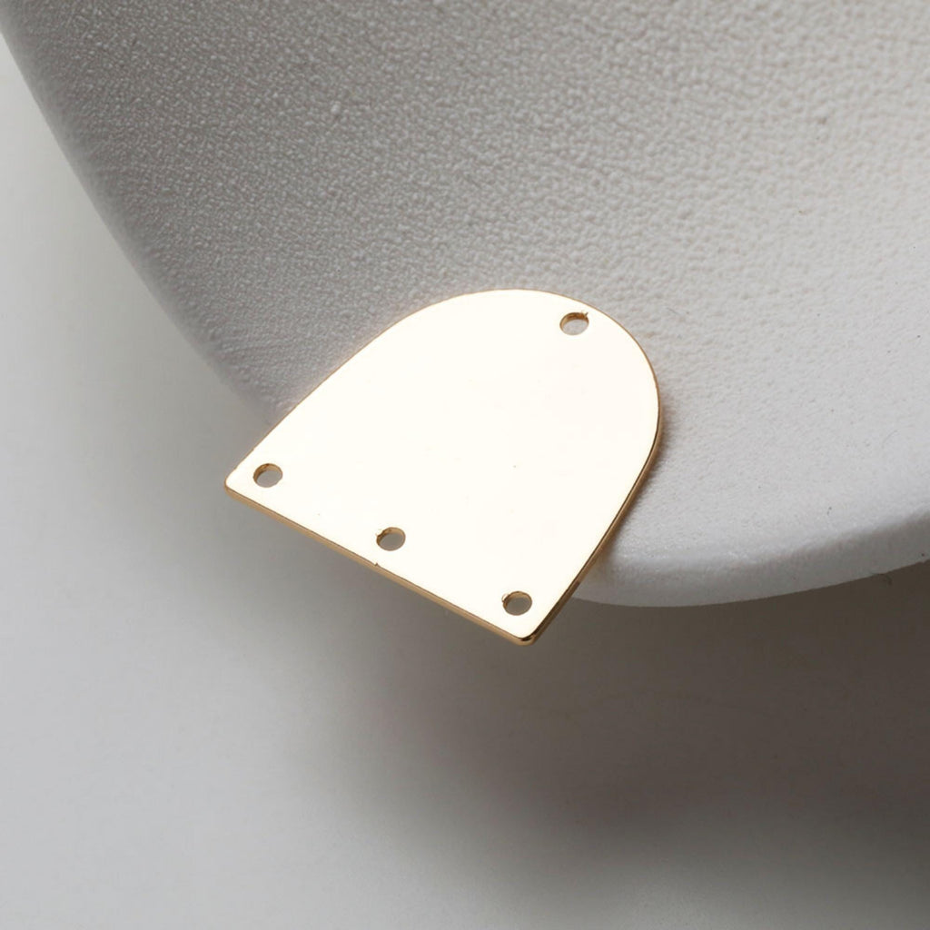 10pcs Geometric Link Connectors, Metal Blank, 14K Gold Plated, Triangle Blank Connectors, Arch Connectors Charm, Jewelry Findings GZ723