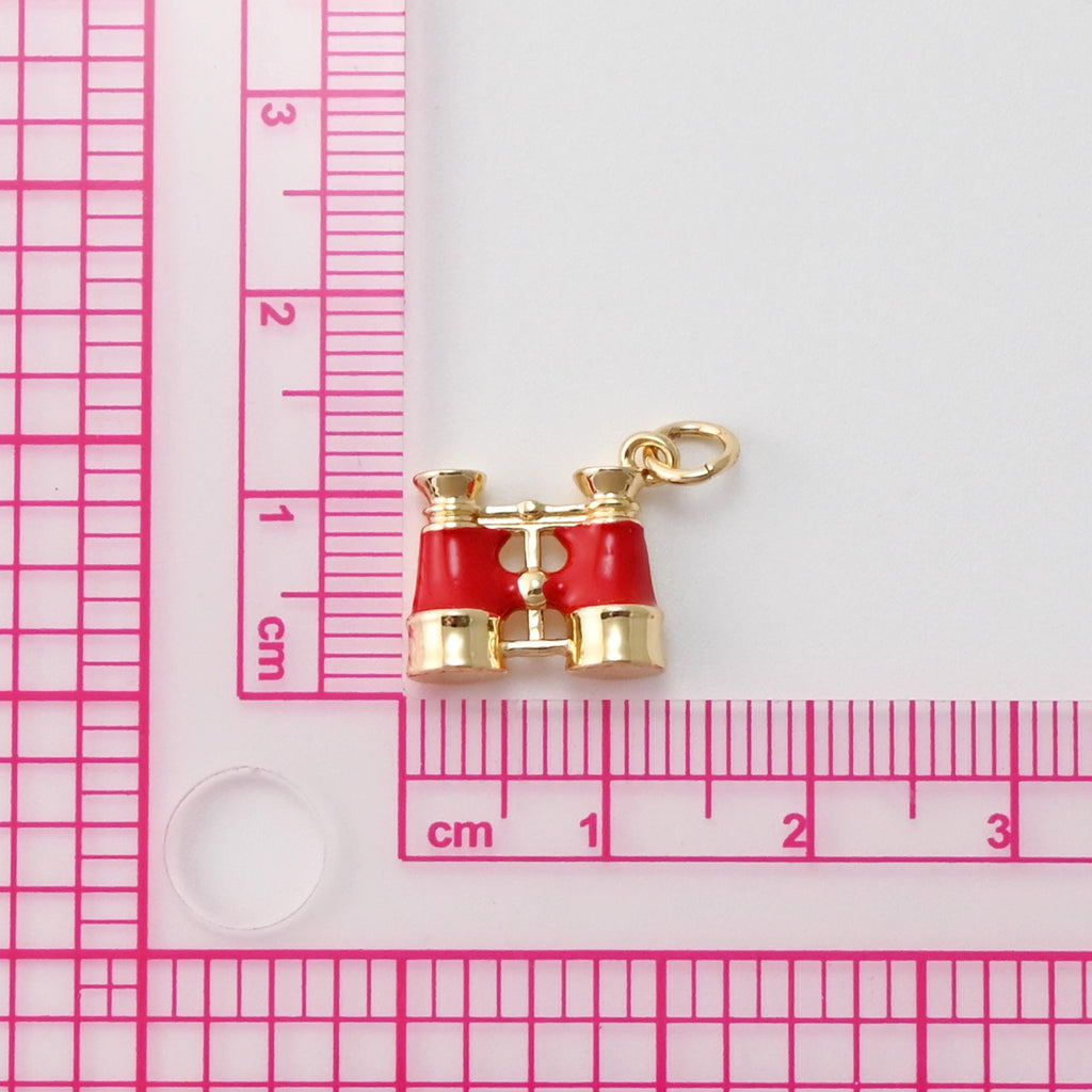 Telescopes Pendant, Enamel 3D Telescopes Charms, 18K Gold Plated Telescopes Charms, For Bracelet And Necklace Making, Jewelry Findings S1435