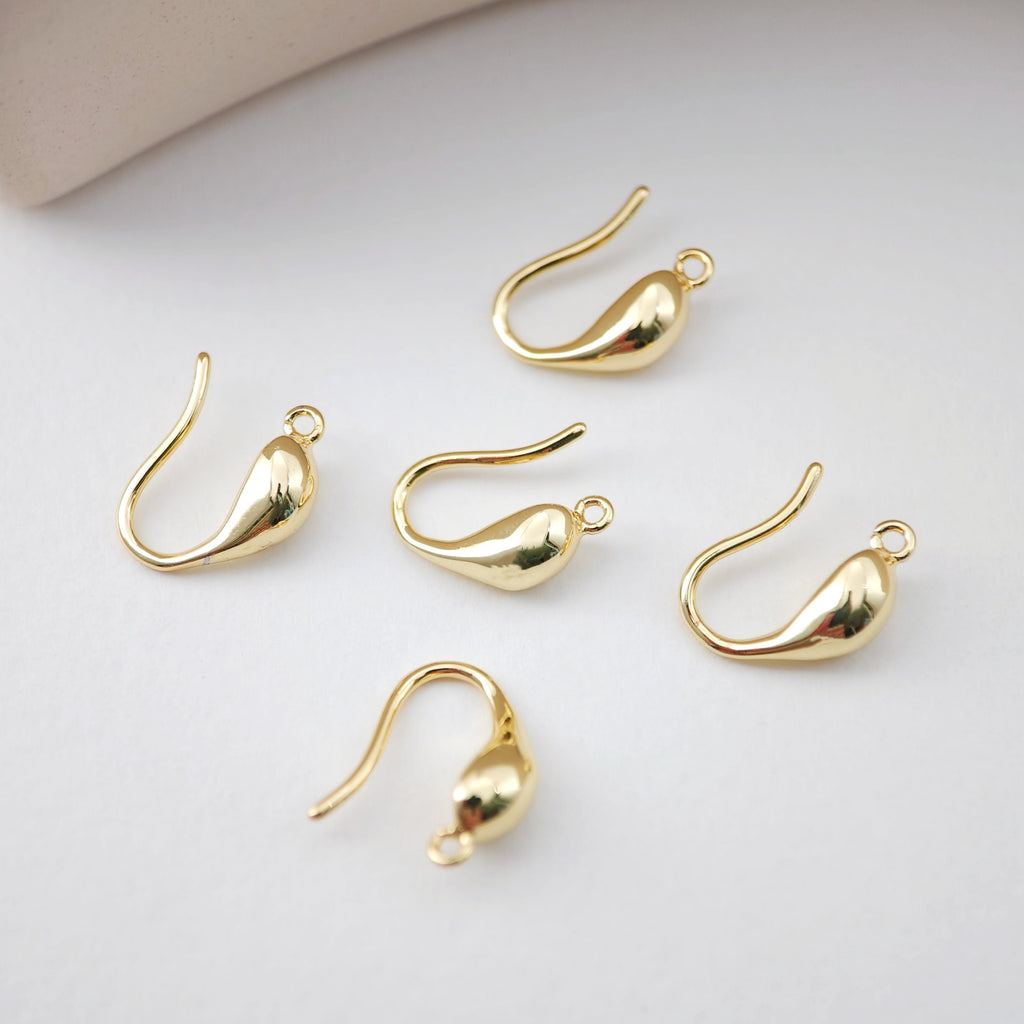 Fish Hooks, 18K Gold Plated Ear Wires, Gold Earring Earring Hooks, Ear Wires for Jewelry Making D0179