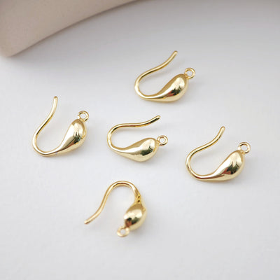 Fish Hooks, 18K Gold Plated Ear Wires, Gold Earring Earring Hooks, Ear Wires for Jewelry Making D0179