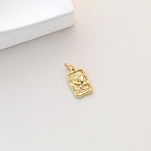 Load image into Gallery viewer, Flower Charm On Oval Shape, 18K Gold Plated, Rectangular Flower Pendant, Necklace Earring Making Charms, Jewelry Findings S1326
