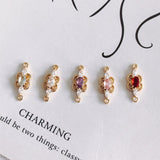 4pcs CZ Pave Boho Connector, Cubic Zircon Crystal Pendant, Bracelet Necklace Pendant, 14K Real Gold Plated, Jewelry Findings MY053-F024