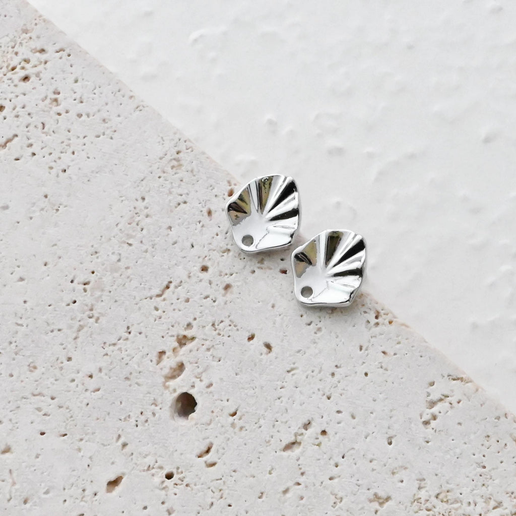 Poste para pendientes con hoja de oro, broche de plata S925, pendientes sin níquel, aro para pendientes, accesorios hipoalergénicos D0421