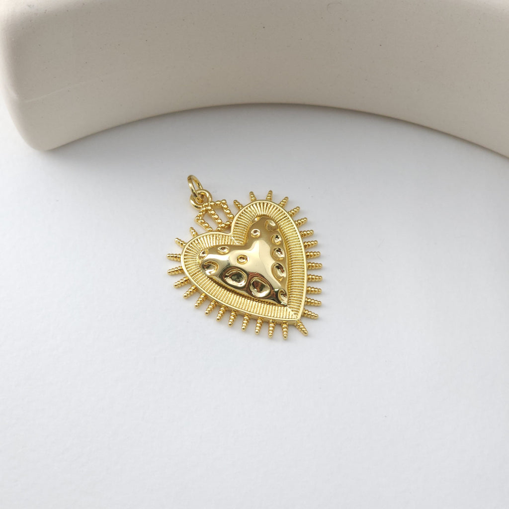 Dijes de corazón con pavé cúbico multicolor, chapados en oro de 18 quilates con pavé de circonitas cúbicas, colgantes para pulseras y collares, accesorios de joyería S1227