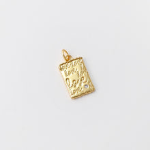 Load image into Gallery viewer, Gold Love Charms, 18K shiny Gold Plated Love Pendant, Rectangular Pendant,  Necklace Making Charms, Jewelry Findings S20741