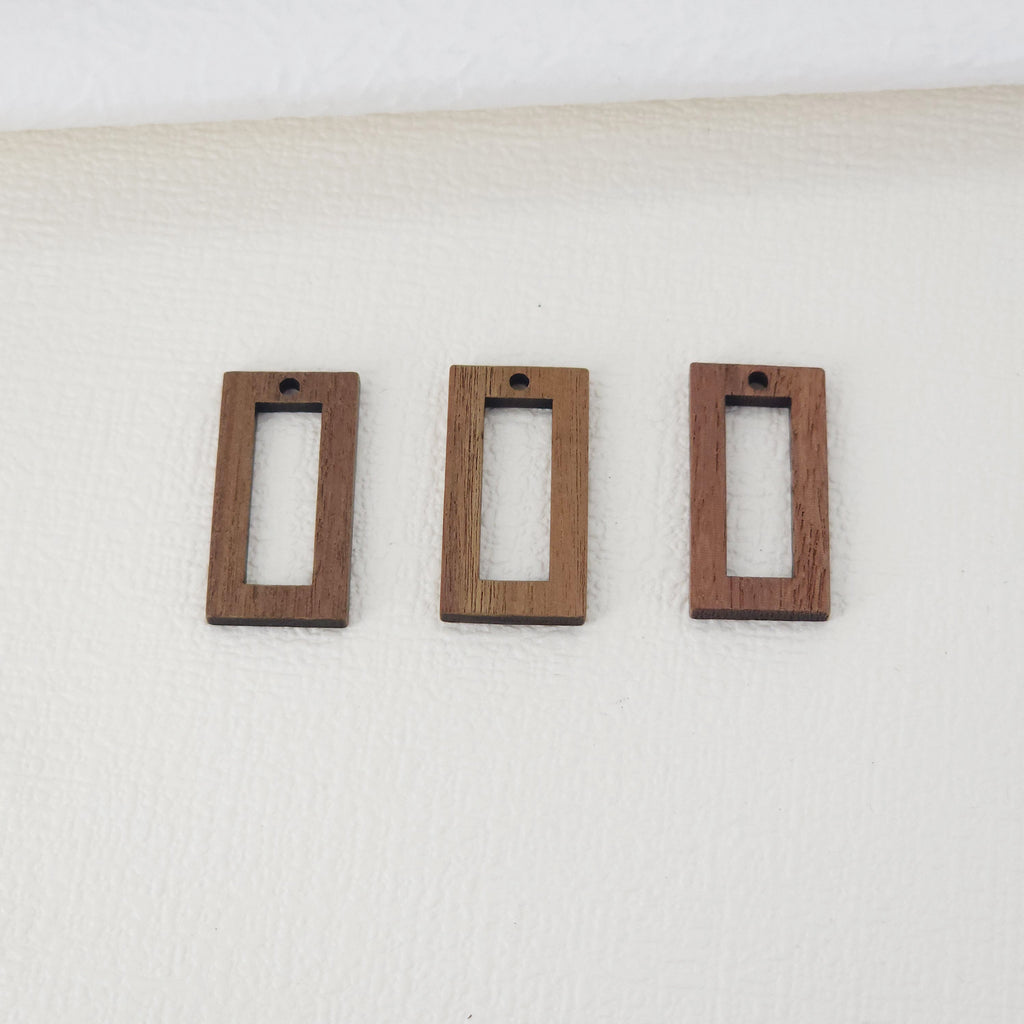 2PCS Geometric Shape Wood Charms, Wooden Pendant, Reclaimed Walnut Wood, Geometric Statement Wood Earrings Diy Ideas JT950