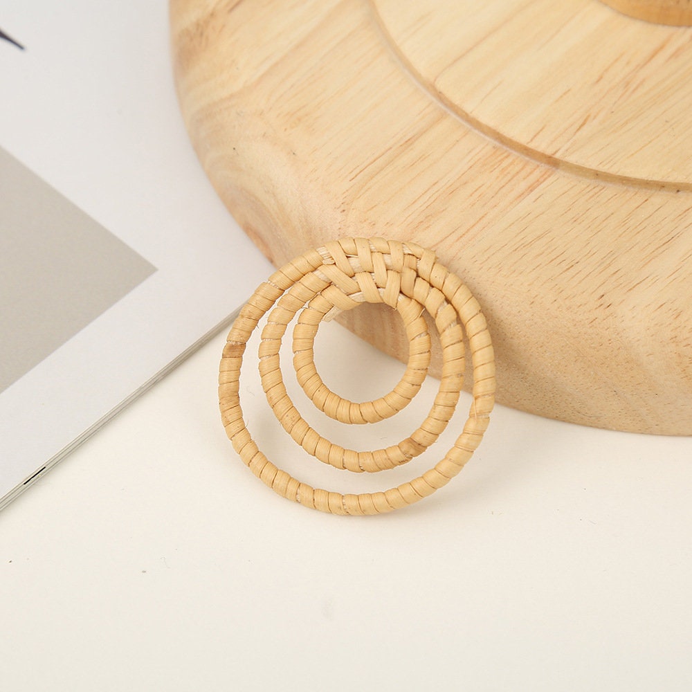 Rattan Weaving Earring Findings, Boho earring making, Hawaii Vacation Style Cute Earrings for girl ,Handmade Earring Finding BS013