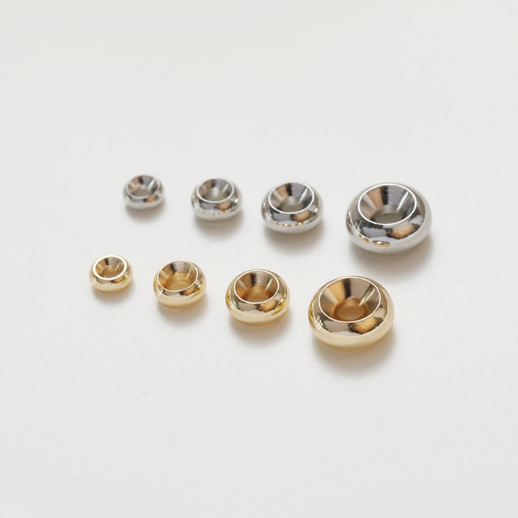 50pcs- 14K Gold Donut Spacer Beads, Tone Rondelle Spacer Beads, 4mm,5mm,6mm,8mm, Bracelet Making, Jewelry Finding SC031