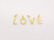 Load image into Gallery viewer, Alphabet Letter Charm, 18K Shiny Gold Plated Initial Charm, Personalized Minimalist Letter Charm for Necklace Bracelet Making S263