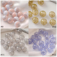 Load image into Gallery viewer, Colourful Patterned Glass Bubble Beads, Ball Hollow Glass Beads Hand Blown Hollow Round Globes for Jewelry Making, DIY Beads Finding GZ774