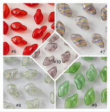 Load image into Gallery viewer, Colourful Patterned Glass Bubble Beads, Irregular Twisted Glass Beads, Hand Blown Hollow Globes for Jewelry Making, DIY Beads Finding GZ777