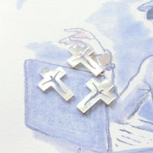 Load image into Gallery viewer, Cross White Mother-of-Pearl, MOP Shell Pendant, Cutout White Nacre, Shell Charm, Mother of Pearl Jewelry Making Findings RY002