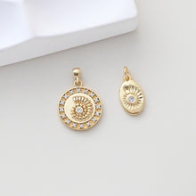 Load image into Gallery viewer, Gold Plated Seashell Charm, Round Seashell Pendant, 18k Gold Plated Brass, Bracelet Making, Jewelry Findings S1312