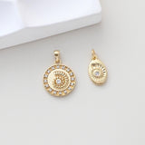 Gold Plated Seashell Charm, Round Seashell Pendant, 18k Gold Plated Brass, Bracelet Making, Jewelry Findings S1312
