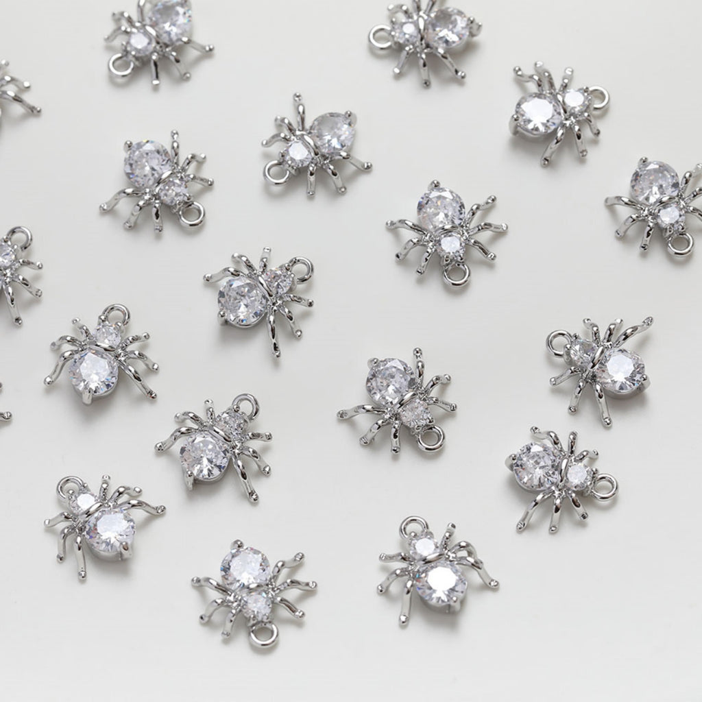 Spider Pendant Charm, Cubic Pave Pendant, 14K Gold/Silver Plated Pendant, Necklace Bracelet Making Charm, Jewelry Findings GZ226