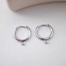 Load image into Gallery viewer, Glossy Surface Earring Hoop, Simple Huggie Earring with Loop, Everyday Huggie Hoops Multiple Sizes Customised,Handmade Earring Supplie D0125
