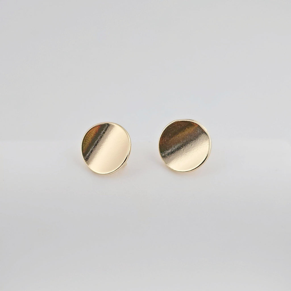 10pcs 18K Gold Round Post With Loop, Bent Round Stud Earring Nickel Free, S925 Silver Pin, 10mm, Hypoallergenic Earring Findings ZX254