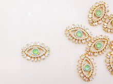 Load image into Gallery viewer, Evil Eye Connector Charm, 18K Gold Plated Micro CZ Pave Eye Connector, 15x21mm, Bracelet Making Charm, Jewelry Findings S316