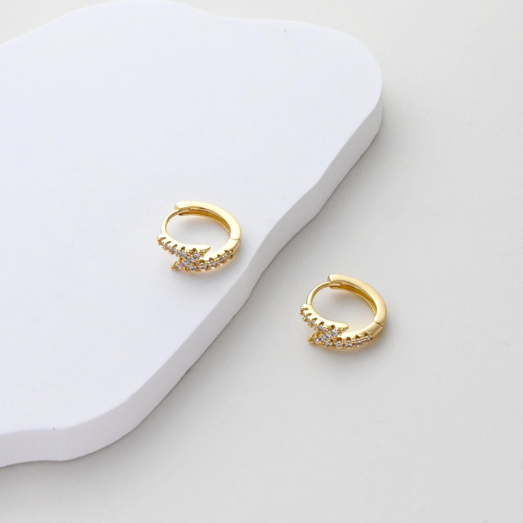 طوق أذن من الزركونيا المكعبة، قرط دائري مطلي بالذهب، قرط خلفي، نتائج صنع الأقراط بنفسك، لوازم صنع الأقراط يدويًا D0514-D0525