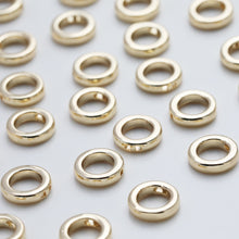 Load image into Gallery viewer, Gold Plated Circle Pendant , 9mm, 2 holes, Nickel Free Circle Charm, Circle Connectors, DIY Jewelry Making Findings GZ510