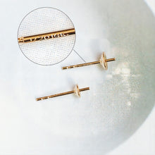 Load image into Gallery viewer, 10 Pcs- 14K Gold Filled Ear Studs For Half Drilled Beads, 3mm/4mm Cup, Earring Post, Jewelry Making B038